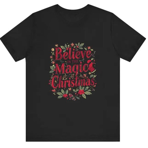 Believe In The Magic Of Christmas Shirt, Graphic Unisex Christmas Shirt - Picture 1 of 4